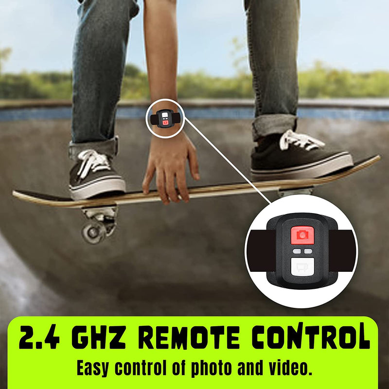 Action Cam, 20MP Action Cam 4K Con Touch Screen,Angolo Di Visione Regolabile, Impermeabile Fino a 40M Sotto L&
