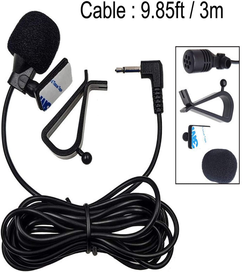 Microfono Esterno Da 2,5 Mm, Microfono per Pioneer Mic Ricambio per Microfono Esterno Autoradio Auto Veicolo Unità Principale Audio Bluetooth Stereo GPS DVD, 3 M, Plug and Play