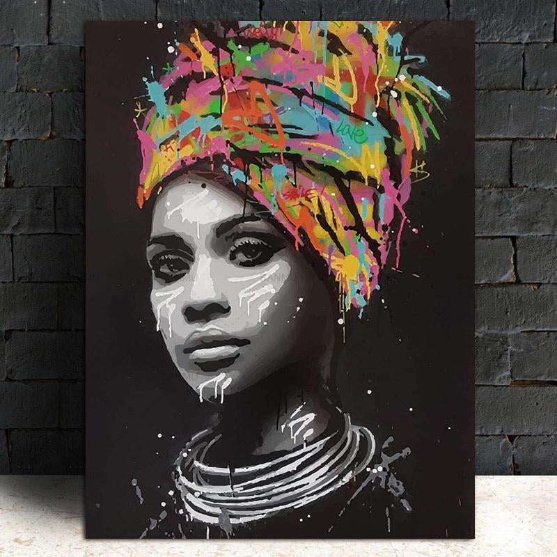 Turban African Woman Canvas Painting