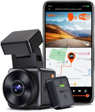 E1 Wifi GPS Dash Cam, 2596X1944P 30FPS Telecamera per Auto a Condensatore Con Schermo IPS Da 1,54 Pollice a 160°, Monitoraggio Del Parcheggio 24 Ore， Telecomando E Controllo Vocale, Max 512G