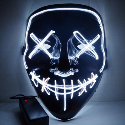 Black V Halloween Horror Glowing Mask