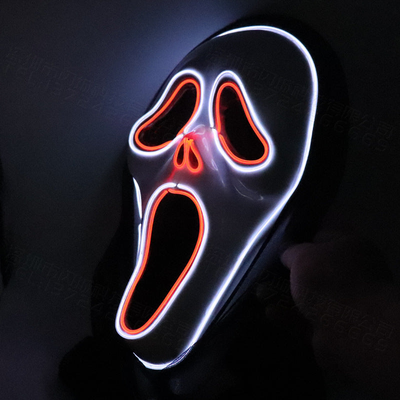 Halloween Scary Skull LED Glowing Screaming Mask