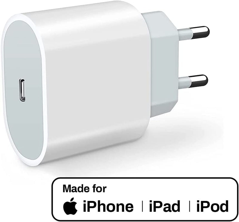 Caricatore Iphone Rapido 20W USB C per Iphone 14/14 Plus/14 Pro/14 Pro Max/13/12/11/Xs/Xs Max/Xs/Xr/X/8/Ipad, Caricabatterie Iphone USB C PD 3.0 Spina Alimentatore Adattatore Ricarica