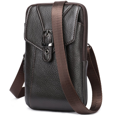 Men'S Leather Casual One-Shoulder Messenger Bag