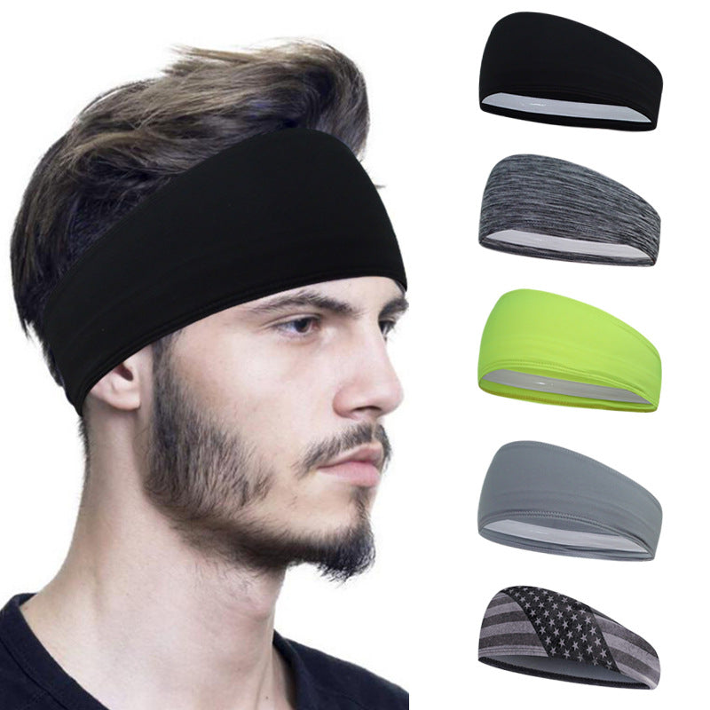 Fitness Running Anti-Perspirant Headband Solid Hair Riding Sweat-Absorbent Headscarf