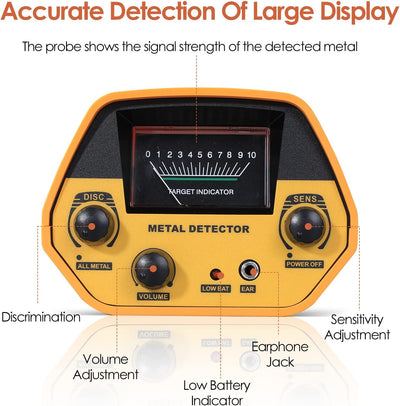 Metal Detector,Rilevatore Di Metalli Impermeabile per Adulti Bambini,Anello Di Ricerca Da 7,5 Pollici,Rilevatore D'Oro Avventura All'Aperto 2 Libbre