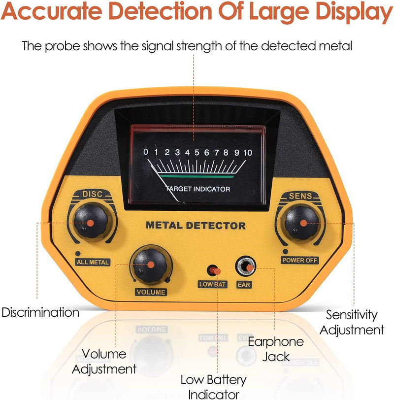Metal Detector,Rilevatore Di Metalli Impermeabile per Adulti Bambini,Anello Di Ricerca Da 7,5 Pollici,Rilevatore D&