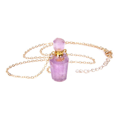 Perfume Bottle Crystal Pendant Necklace