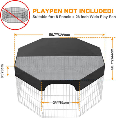 Box per Cani Copertura Superiore Box per Cani in Rete Fornire Aree Ombreggiate Prevenire La Fuga Copertura per Penna per Cani All'Aperto per Interni Adatto per Box Da 24 Pollici a 8 Pannelli