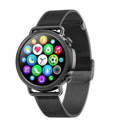 Women'S Smart Watch Full Circle Full Touch Body Temperature Monitoring Custom Push Dial