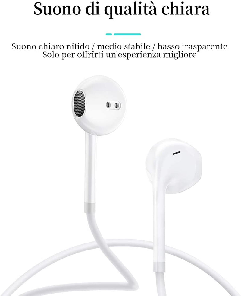 Auricolari per Iphone 12,Cuffie per Iphone 11,Cuffiette per Iphone 8 Stereo Hifi,Con Microfono E Controllo Del Volume,Compatibles Con Iphone 11/11Pro/12/12 Pro/13/13 Pro/8/8 Plus/7 Plus/Xr/X/Xs