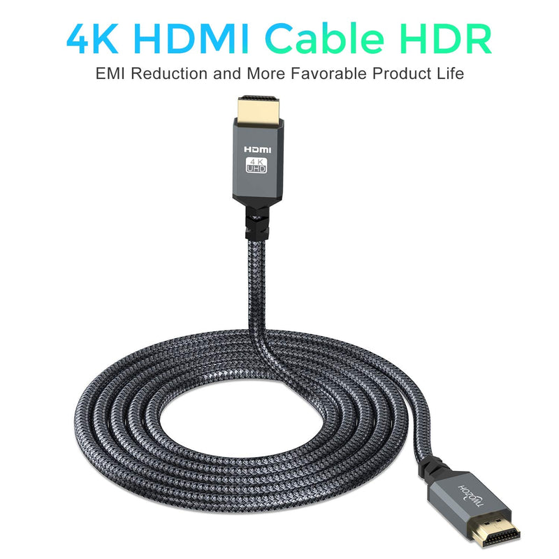 Cavo HDMI Lungo10M, Nylon Intrecciato Cavi HDMI Supporta 4K 60Hz HDR 2.0/1.4A, Video UHD 2160P, 1080P, 3D, Compatibile PS5, PS3, PS4, PC, Proiettore, 4K UHD TV/HDTV, Xbox