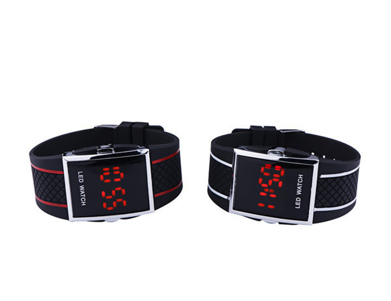 Men Women Casual Unisex White Black LED Digital Sports Wrist Watch Wristwatch Date Clock