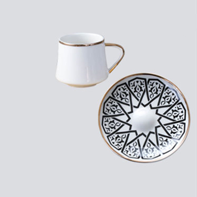 Turkish Ceramic Coffee Cup and Saucer Set