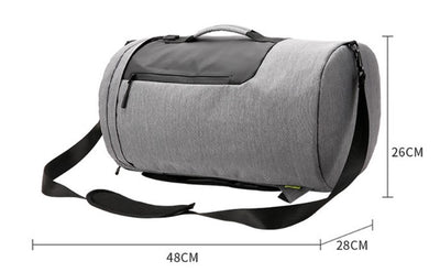 Large-Capacity Duffel Bag Men'S Gym Bag Waterproof Folding Cylinder Bag