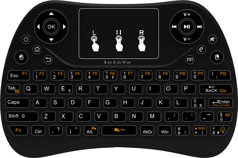 Mini Touch Keyboard with Seven-Color Backlight English