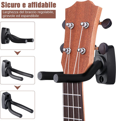 Supporto per Chitarra a Gancio Chitarra Parete Ganci Stand Confezione Da Supporto Gancio Montaggio a Parete Ganci Appendi Titolare per Chitarra Elettrica Basso Elettrico Ukulele Violino (1PC)