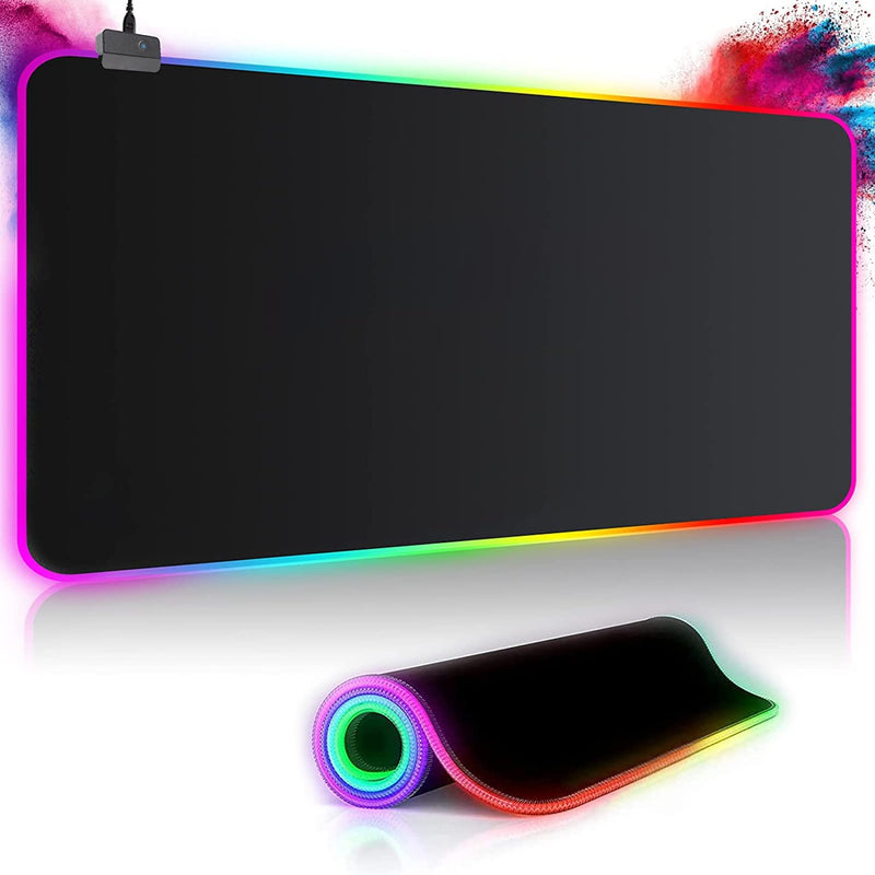 Tappetino Mouse Gaming RGB Gioco XXL per Gamers PC Extra Grande 800 * 300Mm*40Mm Mousepad Antiscivolo Impermeabile per Computer E Laptop - 14 Modalità Luce