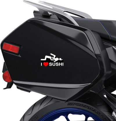 ® 2 X Adesivi Vinile I Love Sushi per Auto Moto Finestrìno Scooter Bici Motociclo Tuning B 90