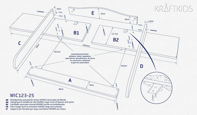 , Fasciatoio per HEMNES Largo