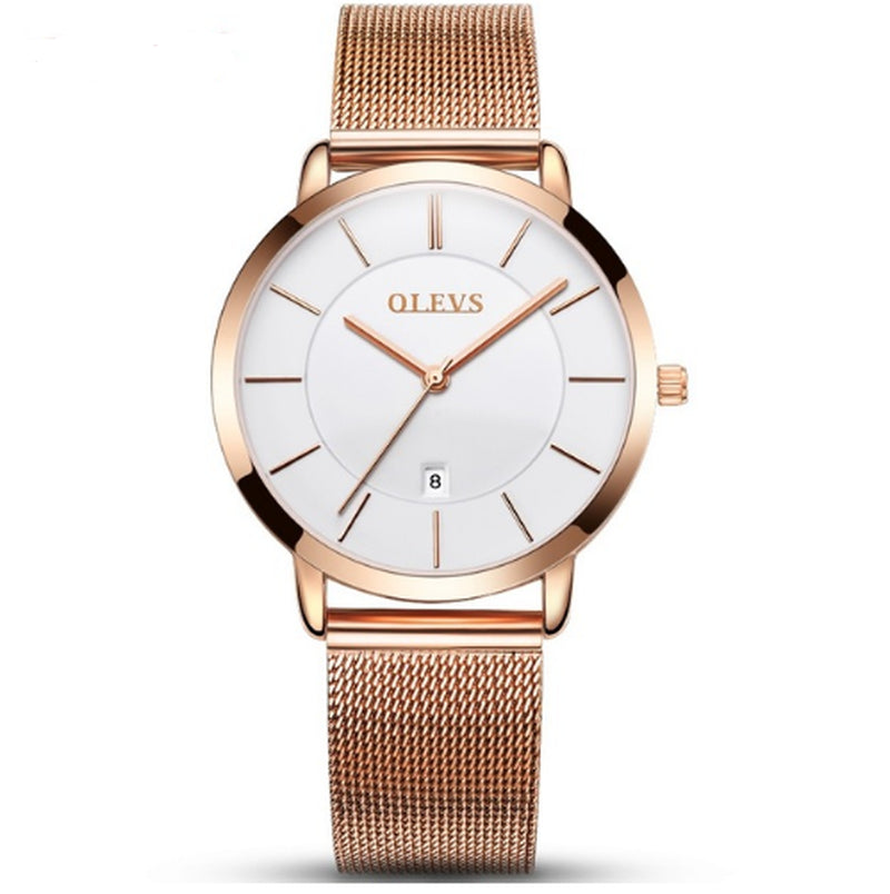 Steel Mesh with Quartz Watch Ladies Couple Gift Table