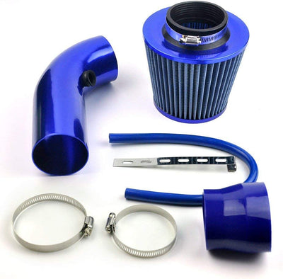 Universale Auto Automobile Racing Aria Filtro Alumimum Tubo Di Flusso Kit, Auto Filtro a Cono Blu