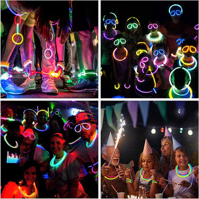 230 Fluo Party Kit, Braccialetti Luminosi Fluorescenti Bambini Adulti Starlight Glow Sticks E Connettori per Bracciali Occhiali Gadget per Comleanno Feste Carnevale Capodanno Pasqua