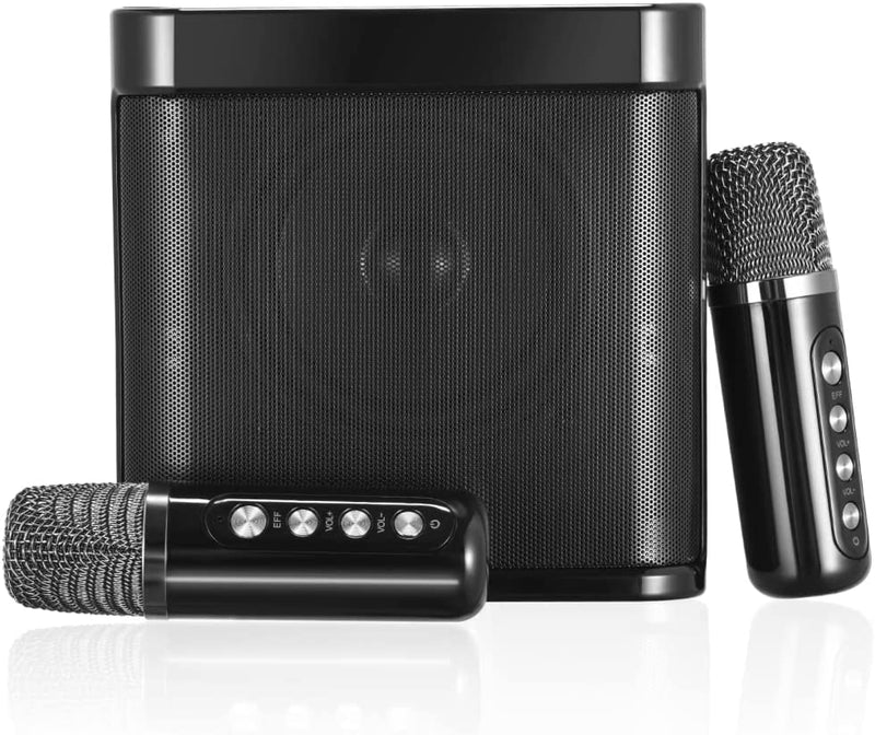 Sistema Di Karaoke, Mini Sistema Di Altoparlanti PA Bluetooth Con 2 Mini Microfoni Wireless, Karaoke Macchina Portatile per Bambini E Principianti