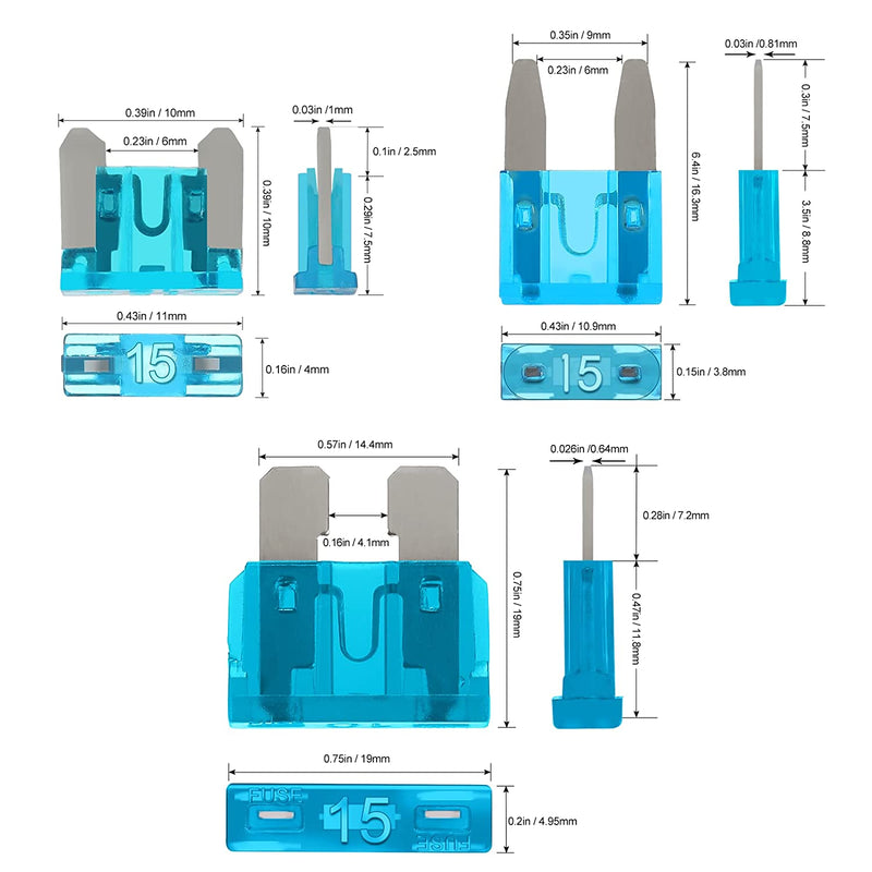 180Pcs Fusibili Auto Assortiti Kit, 60 Mini Fusibili Auto + 60 Fusibile Auto Medio + 60 Micro Fusibile + Estrattori - per Auto/Camper/Camion/Moto (2A 3A 5A 7.5A 10A 15A 20A 25A 30A 35A 40A)