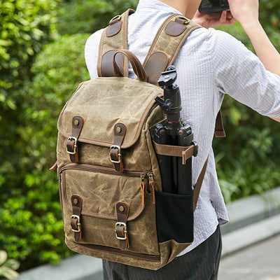 Waterproof Canvas Photography Bag Camera Backpack