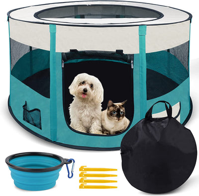 Recinto per Cani, Animali Box Pieghevole per Cagnolini, Gatti, Conigli per Interno O Esterno 43.3" X 23.6"