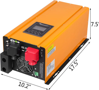 3000W Inverter a Onda Sinusoidale Pura, 12V Corrente Continua, 220V Corrente Alternata, Con Caricabatterie CA Schermo LCD Convertitore Solare a Bassa Frequenza