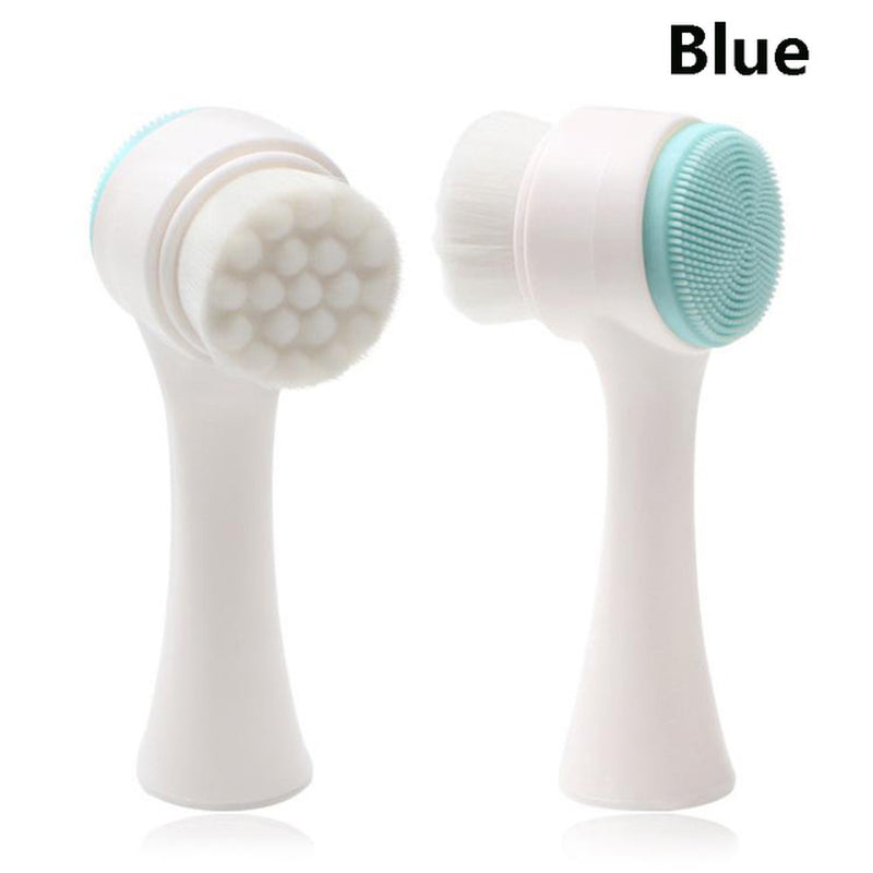 Double-Sided Silicone Skin Care Tool Facial Cleanser Brush Face Cleaning Vibration Facial Massage Washing Product