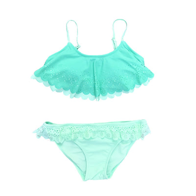 Openwork Ruffled Bikini Girl