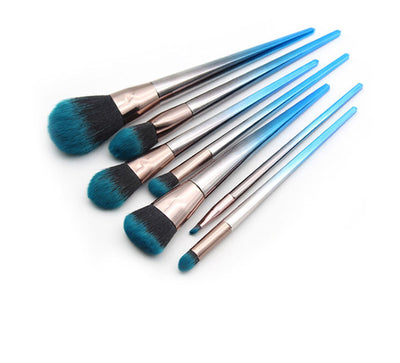 7 Diamond Makeup Brushes Blue Black Gradient