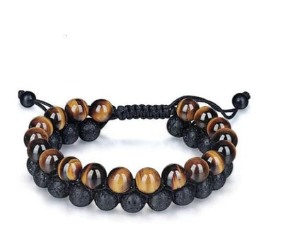 Tiger'S Eye & Lava Stone Bracelet