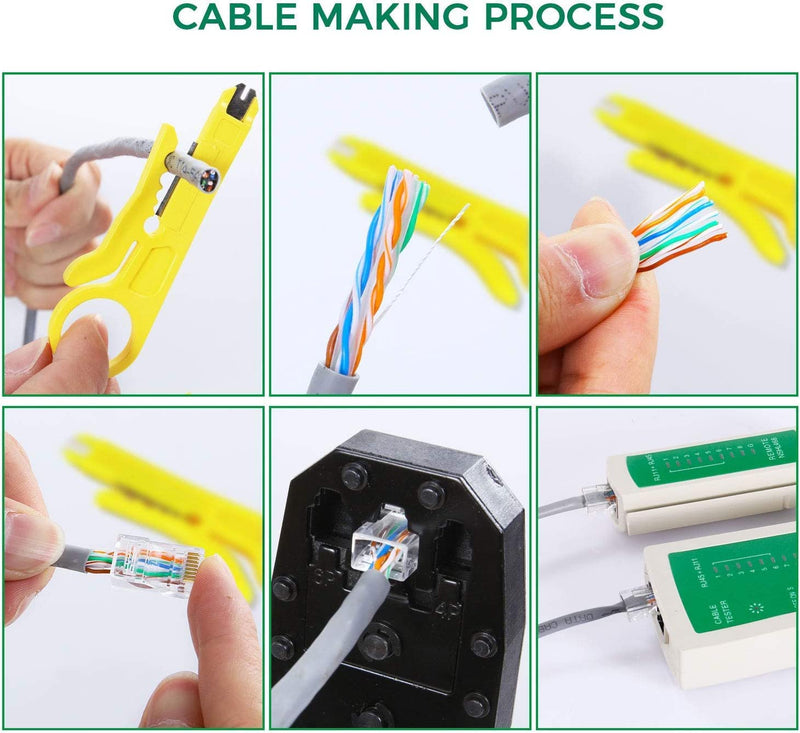 Strumenti Kit Di Rete Professionali, Pinza Crimpatrice Rj45, Manutenzione Del Computer Kit LAN Tester Del Cavo 9 in 1 Strumenti Di Riparazione