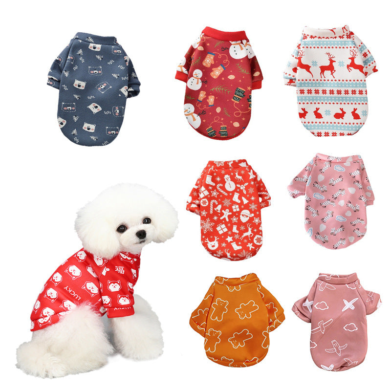 Autumn and Winter Christmas Pet Warm Padded Sweater