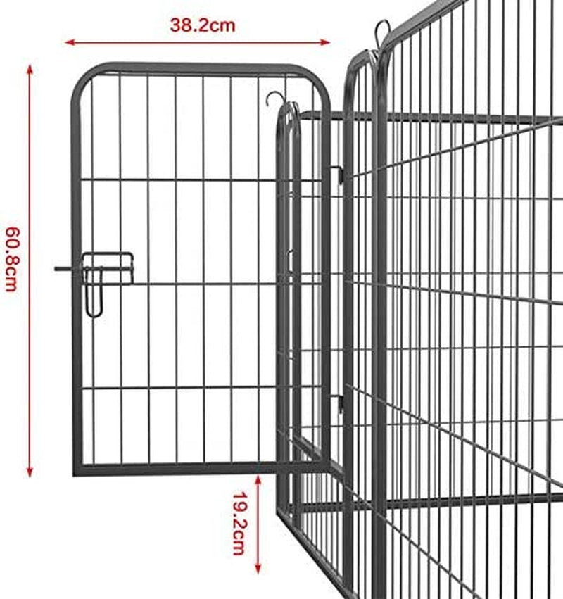 Recinto per Cani Cuccioli Conigli Gatti Animali Domestici Da Interno E Esterno Giardino Rete Recinzione Metallica Ferro 16 Pz 80 X 80 Cm