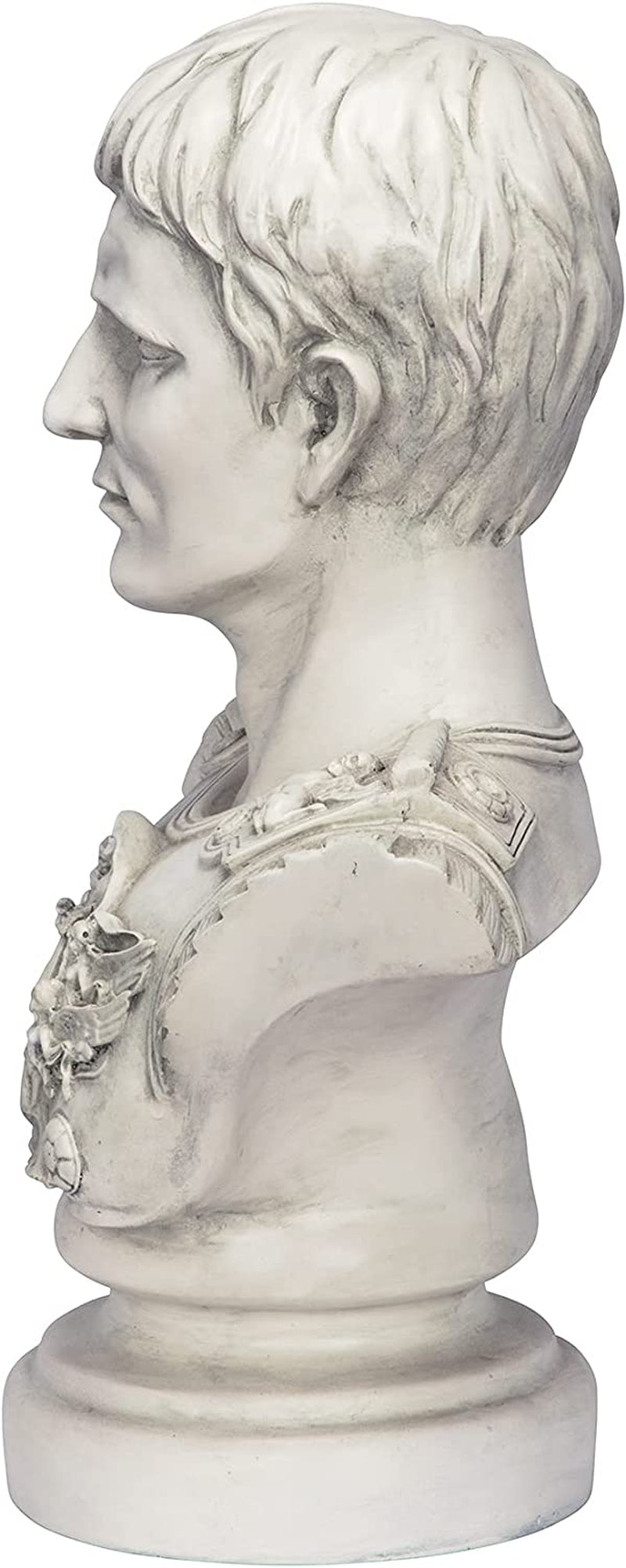 Augusto Cesare Primaporta Statua Busto, Poliresina, Pietra Antica, 46 Cm