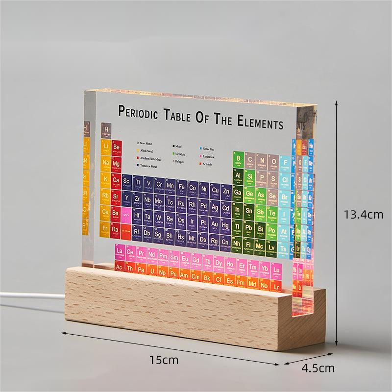 Acrylic Periodic Table of Elements with Real Samples with the Light Base Ornament School Teaching Display Chemical Real Element