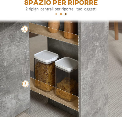 Tavolo Pieghevole in Legno per 4-6 Persone, Tavolo Da Pranzo Richiudibile Con Ruote, 75X140X74Cm, Grigio