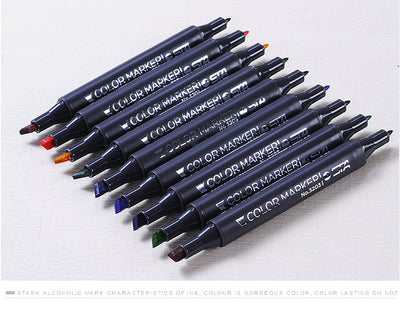 Double-Headed Alcohol Oily Color Animation Paint Pen for Professional Art Students