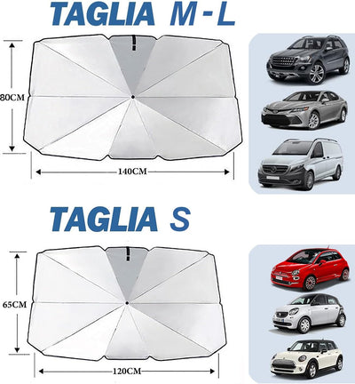 Ombrello Parasole Auto Parasole Auto Parabrezza Interno Parasole Auto Ombrello Parasole Auto Parabrezza Parasole a Ombrello Auto Grande 140X78Cm Copri Parabrezza per Auto Sole