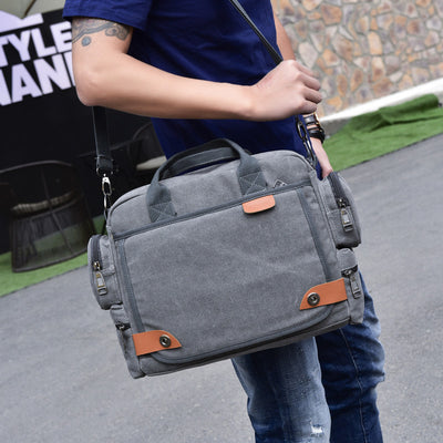 Multi-Compartment Canvas Fashion Men'S Shoulder Bag