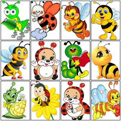 Cartoon Bee 5D Diamond Embroidery Full Square Circle