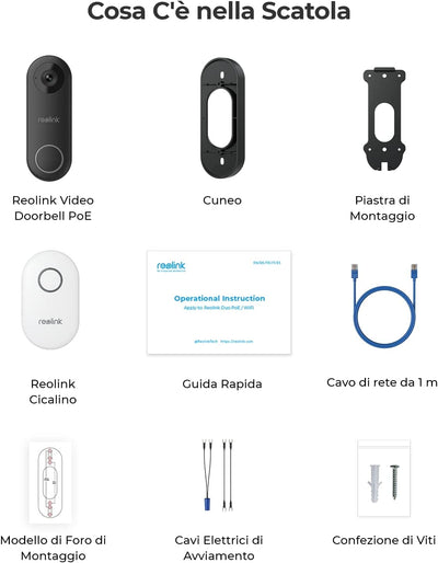 Videocamera per Campanello Poe Con Suoneria, Cablata per Esterni Da 5MP HD, Vista Diagonale a 180°, Audio Bidirezionale, Rilevamento Persone, Impermeabile, Avvisi, Supporto per NVR