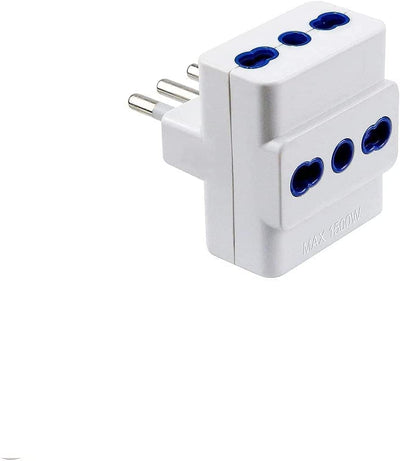 Set 3 Pezzi Adattatore Multipresa Tripla Con 3 Prese 10A 16A E Spina Italiana 10A