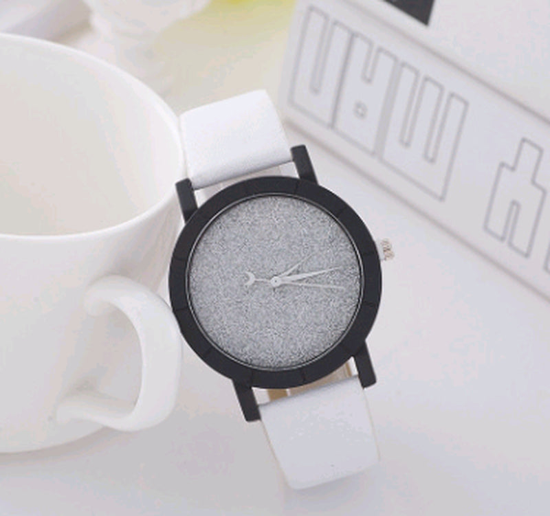 Stylish and Simple Starry Belt Watch, Female Frosted Quartz Watch Student Couple Watch Pair