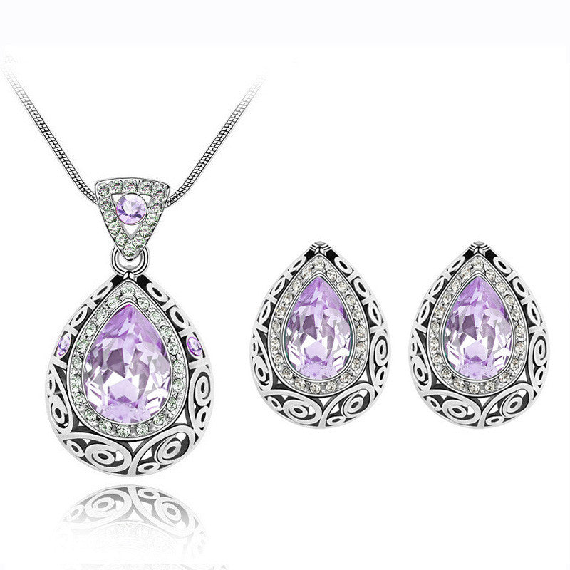 Austria Crystal Guard Water Droplet Necklace